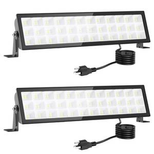 lot 9153 image: Shop Lights for Workshop,2pack 100w Led Shop Light,14000lm Super Bright Plug In Garage Lighting,IP66 Waterproof Work Lights,4.92ft Power Cord And OnOff Switch,6500k Outdoor Flood Light For Warehouse