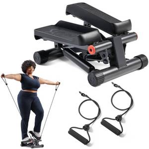 lot 9155 image: Sunny Health & Fitness Mini Steppers for Exercise at Home, Stair Step Workout Machine with Optional Resistance Bands, Full Body Cardio Equipment, Optional Free SunnyFit App Connection Smart Stepper