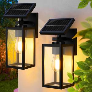 lot 9156 image: hameso 2Pack Solar Wall Lights Outdoor, All-Metal Dusk to Dawn Solar Lanterns Outdoor Waterproof, Porch Lights for House Front, Garage, Patio, Shed (Bulb Included)