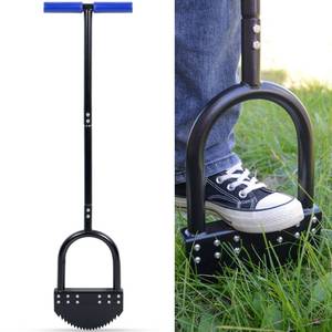 lot 9166 image: CKLT Edger Lawn Tool 41in Border Edger with Tempered Spring Steel Blade Long Rubber Handle Wide Footplate Rustproof Manganese Steel Half Moon Edger for Garden Maintenance