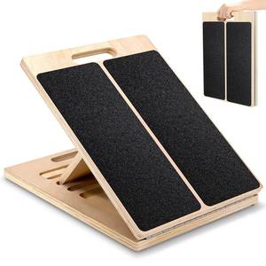 lot 9167 image: Wooden Slant Board for Calf Stretching �� Adjustable Incline Board for Squats, Ankle & Achilles Stretch, Physical Therapy Foot Stretcher, Non-Slip Wedge for Knees Over Toes, Balance & Mobility Training