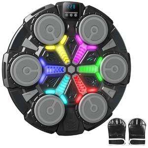 lot 9175 image: Music Boxing Machine for Kids, Wall Punching Pad with Gloves, 3 Speed Modes, Bluetooth, Smart, Beat Lights, Home Workout Training Boxing Equipment Sport Toys for Boys Girls Teen and Adults