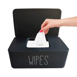 lot 9181 image: Moorfowl Baby Wipes Dispenser Bathroom Decor,7.28 L  4.80 W  2.75 H, Refillable Flushable Wipes Container Holder Baby Registry Essential