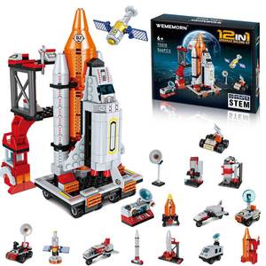 lot 9182 image: WEMEMORN Space Exploration Shuttle Rocket Toys for 6 7 8 9 10 11 12 Year Old Boys Kids, 12-in-1 STEM Aerospace Building Blocks Kit Toys, Ideal Birthday for Aged 6-12 Year Old Boys (566Pieces)