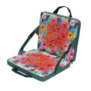 lot 9183 image: JLDTOP Heated Stadium Seats with Backrest Foldable(No Power Bank), Cushion Pad Portable, Thick Padded with Handle, Ideal for Camping Sporting Events Concerts (Blue Floral)