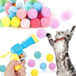 lot 10228 image: MeoHui 31Pcs Cat Ball Toy Launcher Gun,Cat Balls Fetch Toy,30Pcs Plush Fuzzy Balls Launcher Cat Toy for Cats with 1 Gun,Funny Interactive Cat Toys for Bored Indoor Adult Cats,Cute Kitten Kitty Toys