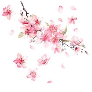 lot 10229 image: 2 Pcs AMIORO Car Sakura Stickers Cherry Blossom Scratches Stickers Car Decoration