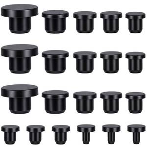 lot 10238 image: 21 Pcs Silicone Hole Plug, 7 Size Black Round Rubber, High Temp T Shaped Plug Waterproof Soft Hole Plugs for 4.5-12mm Inner Diameter Bottles Pipes Flower Pots