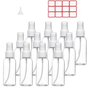 lot 10245 image: TINFO Spray Bottles, 12 Pack 4oz 120ml Clear Empty Fine Mist Plastic Mini Travel Bottle Set, Small Refillable Liquid Containers, 4 Ounce