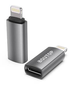 lot 10257 image: BOUTOP MFi Certified 27W USB C to Lightning Adapter Support PD Fast Charging,Not for Audio Headphones Compatible with iPhone 14131211 iPad iPod (2 Pack)