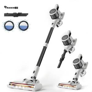 lot 10261 image: BSNAW Lightweight Cordless Stick Vacuum Cleaner with Battery - 45 Min Runtime, 8-in-1 Handheld for Pet Hair, Hard Floors & Carpets, Powerful Suction, White