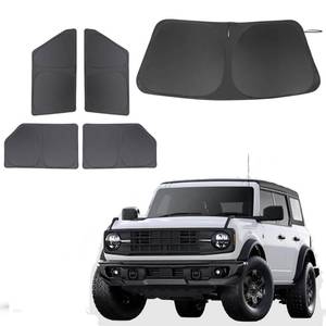 lot 10263 image: 5PCS Windshield Sun Shade Custom Fit for 2021-2024 2025 Ford Bronco Accessories(Not for Bronco Sport) Foldable Sunshade Side Rear Window Shade Cover Full Set Privacy Protection