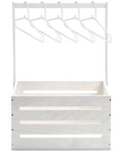 lot 11519 image: Suzile White Wooden Baby Shower Crate Closet Wood Basket for Gifts with Handle Boy Girl Clothes Gender Reveal Storage Box for Newborn New Parent (Classic)
