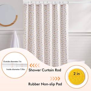 lot 11520 image: Shower Curtain Rod 31-80 in Adjustable Curtain Rod No Drilling Tension Shower Rod Stainless Steel for Bathroom Room Divider, White