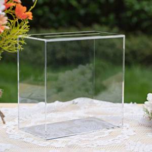 lot 11538 image: UNIQOOO Clear Acrylic Card Box wSlot, Thick DIY Wedding Box Blank No Print, Large 10x10x5.5 in, for Reception Decoration Fundraiser Money Box Election Ballot Graduation Keepsake Party Favor