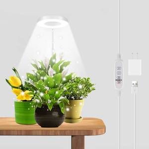 lot 11549 image: GYTF Halo Plant Grow Light, 6000K White LED Full Spectrum Growing Lamp for Indoor Plants, Succulents, Mini Bonsai, Small Plants, Height Adjustable, Dimmable & Timer 481218Hrs