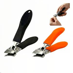 lot 11550 image: Wide Jaw Opening Anti-Splash Slanted Nail Clippers - Long Handle Splashproof Design for Ingrown Nails, Wide Mouth Toe Nail Clippers & Household Use