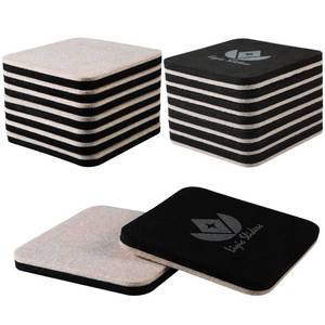 lot 12174 image: Liyic 4in Square Felt Sliders for Hard Surfaces - Heavy Duty Reusable Hardwood Floor Sliders - Furniture Movers