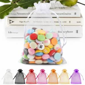 lot 12176 image: ANZNKU 50 Pack Organza Bags 5 x 7 in White Small Mesh Gift Bags Bulk Drawstring for Wedding Party Favors, Little Goodie Bag for Candy Jewelry Soap Makeup, Treat Sachet Pouch for Mothers Gifts Wrap