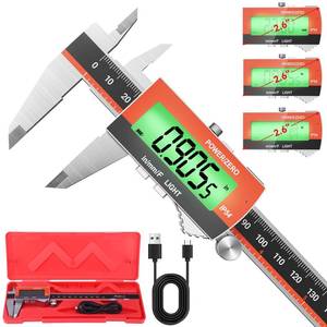 lot 12186 image: Preciva Digital Caliper, Rechargeable 6 inch Vernier Caliper with Large LCD Screen Stainless Steel Electronic Measuring Tool with FractionInchMetric Conversions, Auto-Off Feature