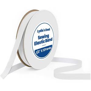 lot 12194 image: Elastic Band for Sewing 12 Inch Wide 12 Yards, Durable & Soft High Elasticity Stretch Elastic Bands Cord for Sewing, Waistbands, Pants, DIY Crafts, White