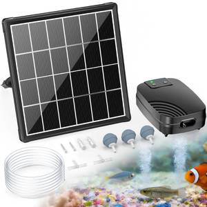 lot 12196 image: POPOSOAP 3W Solar Pond Aerator, Solar Air Pump for Pond with 2200 mAh Battery Backup, 3 Modes & Separated Solar Panel for Small Outdoor Pond Fish Tank Hydroponics P9225