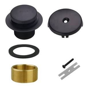 lot 12210 image: Black Bathtub Drain Tip-Toe Single Hole,Welsan Tub Drain Trim Set Conversion Kit Assembly, Coarse Thread Replacement Trim Kit with 1-Hole Overflow Faceplate Includes an Adapter, Matte Black