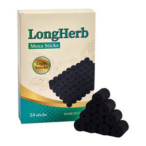 lot 12211 image: LongHerb Smokeless Moxa Sticks 54 Rolls,No Smoke is Produced During Moxibustion,Handmade 10-Years 601 Purity Wormwood for Moxibustion