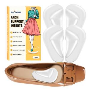 lot 12225 image: ZUCNANA Arch Support Inserts for Women Flat Feet (2 Pairs Clear), Soft Gel Arch Support Insoles for Plantar Fasciitis, Reusable Arch Pads for Foot Pain Relief, One Size Fits Any