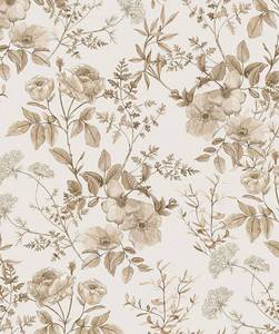 lot 12229 image: Erfoni 16.9 x197 Beige Floral Peel and Stick Wallpaper Boho Floral Leaf Contact Paper Boho Self Adhesive Wall Paper Flower DIY Removable Decoration Wallpaper for Livingroom Accent Wall Covering