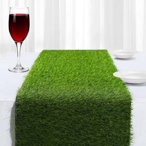 lot 12261 image: ZHOUXITU Artificial Grass Table Runner, 13 x 36 in Turf Table Runner - Realistic Faux Grass Runner for Golf Party, Wedding, Baby Shower, Indoor Outdoor Decor