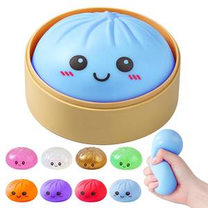 lot 12280 image: Dumpling Squishies, Glitter Dumpling Mystery Box, Colorful Dumplings Stress Balls Fidget Sensory Toy, Stocking Stuffers with Food Steamer Stretchy Desk Toys (Blue)