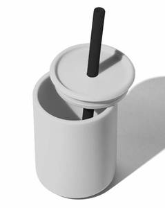 lot 12299 image: Avanchy Silicone Training Sippy Cup with Straw Lid �� For Babies 6 Months to Toddlers 1 Year Old �� 8 oz Infant Water Cup for Baby Led Weaning, Gray