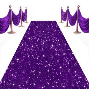 lot 12307 image: OMKSIH Purple Carpet Runner for Party Wedding Aisle Runners 2x15FT Sequin Aisle Runner for Wedding Ceremony Glitter Aisle Runner Rug Outdoor Carpet Runner for Wedding Bridal Shower Party Decorations