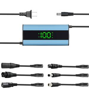 lot 12309 image: 54.6V 3A Electric Scooter Charger 6 in 1 Plugs Universal,for 48V Electric Scooter Ebike Lithium Battery, Smart Display, Fast Charging, Overcharge Protection, Compatible with Multiple Models (54.6 3A)