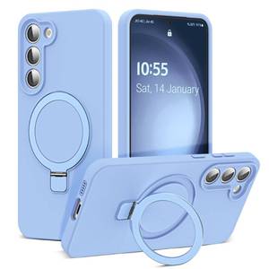 lot 12312 image: SKYLMW for Samsung Galaxy S23 Case with Magnetic Invisible Stand Compatible with Mag-Safe Military Drop Tested Full Camera Protection Silicone S23 Cases for Men Women, Blue