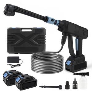 lot 13657 image: Cordless Pressure Washer, Handheld Electric Power Washer with 6-in-1 Nozzle & Foam Cannon, 990PSI Portable Battery Powered Car Cleaner for Home Garden Patio Outdoor Pet Use