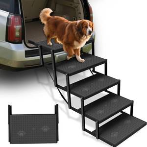 lot 13663 image: Dog Stairs for Car, Dog Steps for Car with Upgraded Load-Bearing Capacity, Dogs Stairs for Large Dogs, Pet Steps, 5 Steps