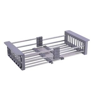 lot 13691 image: TUTEW Dish Drying Rack, Over The Sink Dish Drying Rack, Stainless Steel Dish Drainer with Adjustable Arms Holder Functional Kitchen Sink Organizer for Vegetable and Fruit