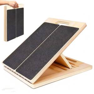 lot 13696 image: Kvittra Adjustable Wooden Slant Board for Calf Stretching, Incline Exercise Stretcher for Ankle, Heel, Knees & Leg Mobility �� Portable Wedge Equipment for Squats