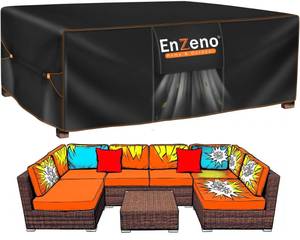 lot 13700 image: Enzeno Patio Furniture Set Cover,Outdoor Sectional Sofa Couch Set Covers Waterproof,Garden Dining Table Chair Set Cover Outside Rectangular Heavy Duty Weatherproof 110 L x 82 W x 28 H Black
