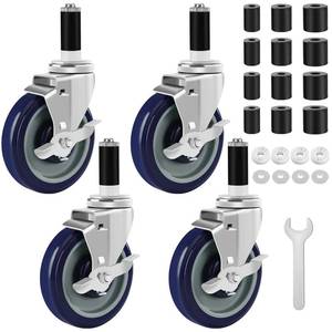 lot 13705 image: Besitu 5 Inches Prep Table Wheels Set of 4, Expanding Stem Casters Fit for 78, 1, 1-12 and 1-58 Tube Leg for Stainless Steel Table, Cart, Furniture Legs, Commercial Kitchen Appliances