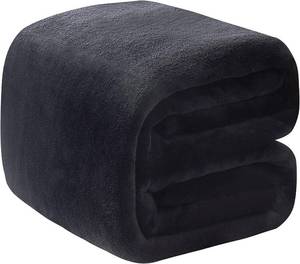 lot 13716 image: Polar Fleece Blanket Twin Size Lightweight Throw for The Bed Extra Soft Brush Fabric Super Warm Sofa Blanket 66 x 90(Black Twin)