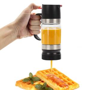 lot 14130 image: Tefola Honey Dispenser No Drip with Base, 11.83OZ Glass Honey Jar pot with Handle, Syrup Dispenser for Coffee or Tea, Mess Free Honey Dispenser for Honey and Syrup, Honey Container (Black, 315ml)