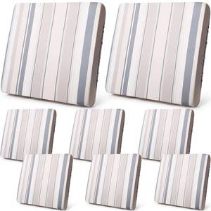 lot 14168 image: Newwiee 8 Pcs Patio Stretch Sofa Cushion Cover Outdoor Cushion Covers Replacement Patio Furniture Couch Slipcovers Chair Seat Soft Flexibility Protector(Gray Beige)