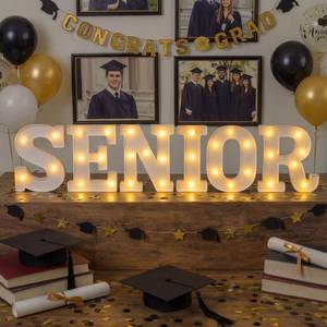 lot 14183 image: Ganeen Senior Sign LED Letter Light up Senior 2026 Sign Graduation Decoration Class of 2026 Marquee Light Photo Prop Graduation Table Centerpieces for High School College Grad Prom Party Supplies