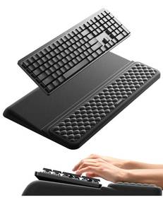 lot 15535 image: Vaydeer Wrist Rest with Keyboard Stand, Computer Wrist Support Pad, Ergonomic Keyboard Riser Holder Lifter Tray with Wrist Pad, Soft Memory Foam Desk Cushion, Palm Hand Typing for Office Home School