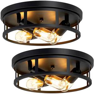 lot 15537 image: SKEJAO Ceiling Light Fixture,Black Flush Mount Ceiling Light,13 Inch Hallway Light fixtures Ceiling,Light Fixtures Ceiling Mount for Farmhouse,Kitchen (2, 13 inch)