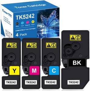 lot 15548 image: Yongairuink Compatible TK5242 TK-5242 Toner Cartridge Replacement for TK 5242 TK-5242K Compatible for ECOSYS M5526cdn M5526cdw Printers (1T02R70US0 1T02R7CUS0 1T02R7BUS0 1T02R7AUS0)