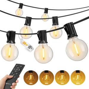 lot 15553 image: Brightown Outdoor String Lights, 55FT 25 G40 Bulbs Shatterproof Patio Lights, Waterproof Dimmable Hanging Connectable Globe LED Outdoor Lights for Backyard, Bistro, Porch, Deck, Balcony